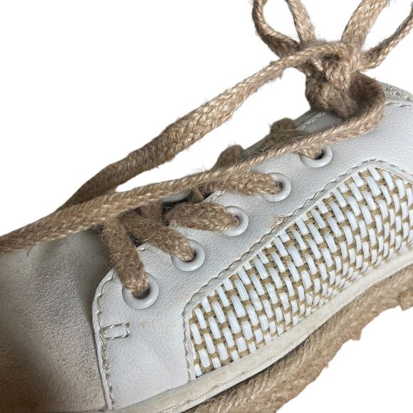 Dolce Vita Sneakers Size 8.5 Lian Lace-Up Slip-On Espadrille Platform Leather - Picture 3 of 12
